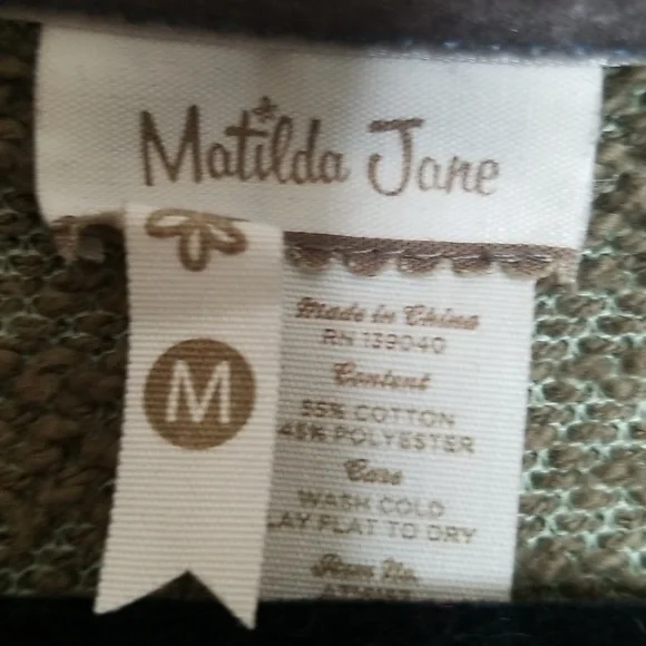 💥Matilda Jane Lowland Marshes Green Moto Zip Knit Hooded Jacket M - Picture 5 of 6